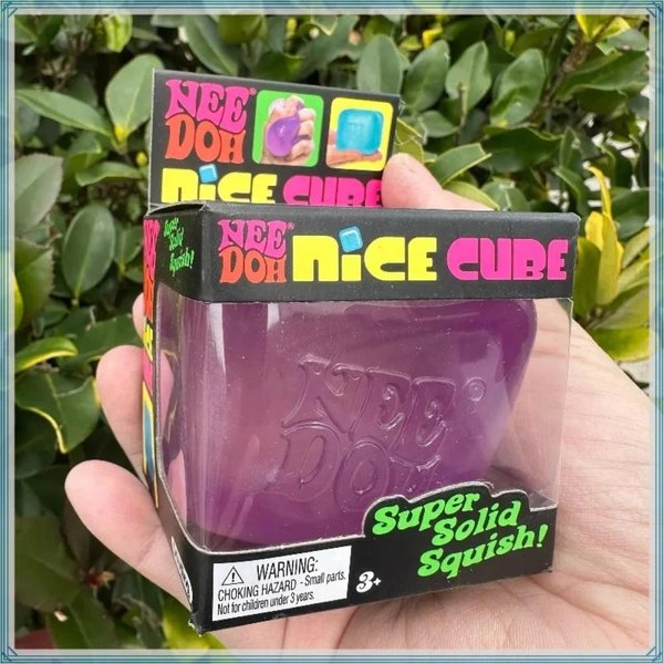 Nowa Kostka Sensoryczna Nee Doh Nice Cube MięKka UspokajająCa Zabawka Antystresowa MięKka Do ŚCiskania Fidget Zabawka ŁAgodząCa LęK Biurowy Fioletowy-image