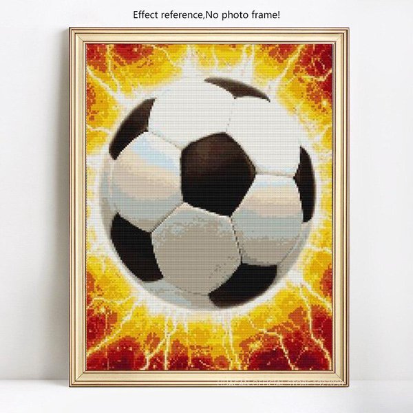 Pintura De Diamantes DIY 5D Dibujos Animados FúTbol Bordado De Diamantes Imagen De PedreríA 20X30CM-image