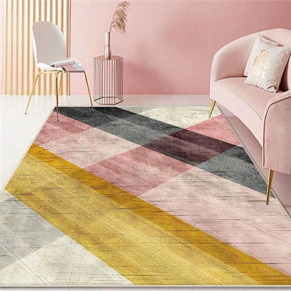 RóżOwy Dywan Luksusowy Salon Dekoracja Domowa Dywaniki Obszarowe Na Sofę 200X300Cm Zmywalny PokóJ Dziewczynki Garderoba AntypośLizgowa Mata PodłOgowa 60*90Cm-image