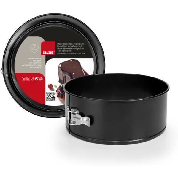 Molde Desmontable - Ibili - 820926 - Acero Antiadherente - 26 Cm - Negro - 10 Cm De Altura Negro-image