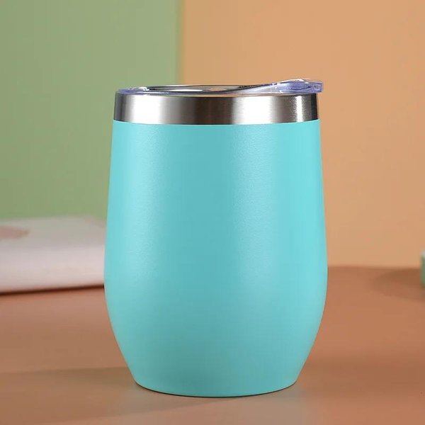 12Oz Puchar Do Wina Ze Skorupki Jajka Kubek Termiczny Ze Stali Nierdzewnej Domowy Kubek Do Kawy Z PodwóJnymi śCiankami I Izolacją PróżNiową Kubki PodróżNe 350ML Beige-image