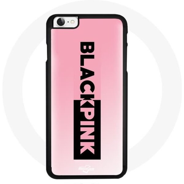 Coque Pour Iphone 7 Blackpink Groupe De K-Pop Logo Noir Rose Fond Rose-image