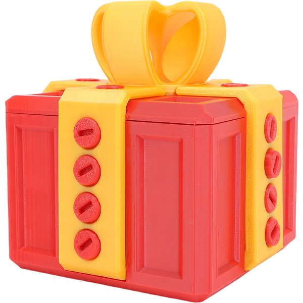 DenerwująCe PudełKo Na Prezent Ze ŚRubami Psikus PudełKo Ze ŚRubami Zabawne PudełKo Na Prezent Drukowane W 3D Na BożE Narodzenie Urodziny ŚWięTa 3,9 X 3,9 Cala Czerwone-image