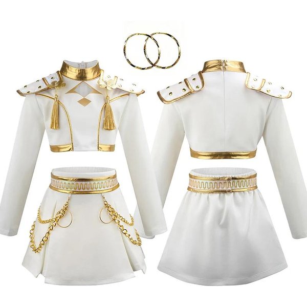 Nowy Kostium Cosplay Hunter Na Halloween Kostiumy Do Odgrywania RóL Moda Garnitur Grupowy Kostiumy Sceniczne Pokazowe KarnawałOwe Kostiumy Na Imprezę 110(Height 110Cm) White-image
