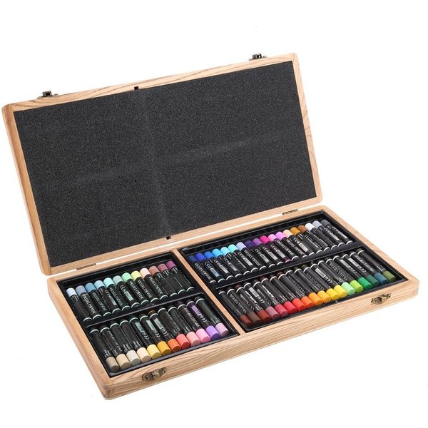 Delgreen 60 Colores Pastel Al ÓLeo Pesado Barra Para Pintura Al ÓLeo Set De Crayones Para Pintura De Bellas Artes Black-image