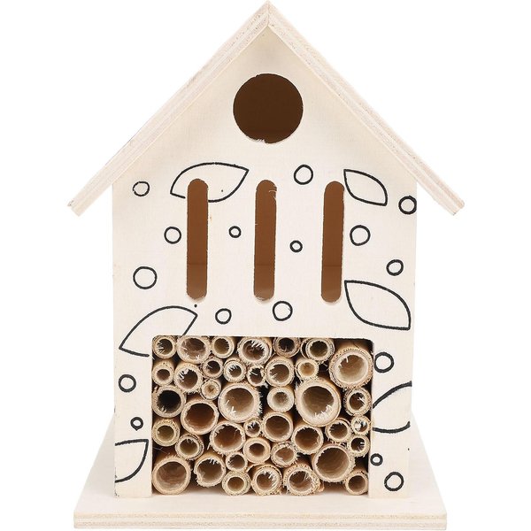 Casa De Abejas De Madera Tubo Hotel De Abejas Atrae MáS Abejas Polinizadoras Gentiles A Tu JardíN Casa De Abejas De Madera Segura Para Abejas Solitarias White-image