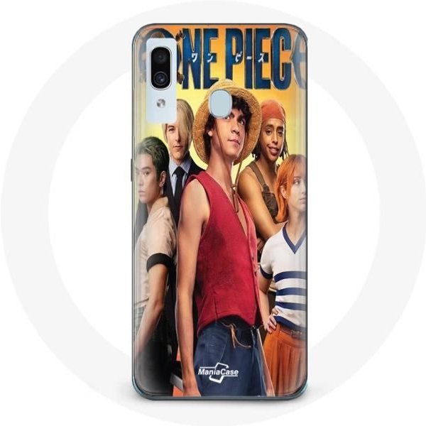 Funda - Maniacase - Samsung Galaxy A20 - Anime One Piece Luffy - Flexible - Negra-image