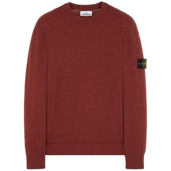 Bluza Z OkrąGłYm Dekoltem Stone Island Czerwień Ceglasta MęSkie GóRy 791563051-V0077 S-image