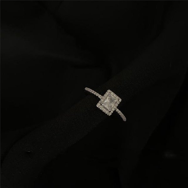 Anillos CúBicos Cuadrados Delicados Coreanos Para Mujeres NiñAs Micro Pavé Abierto Anillo Ajustable JoyeríA De Moda Regalos Resizable-image