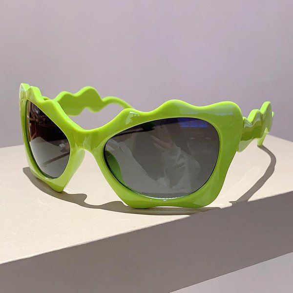 Gafas De Sol Oversize De Onda De DiseñAdor De Lujo Vintage Y2K Para Damas Para Para Caballeros Gafas De Sol Tendencia Punk Populares Montura Grande Gafas De Sol Black-image