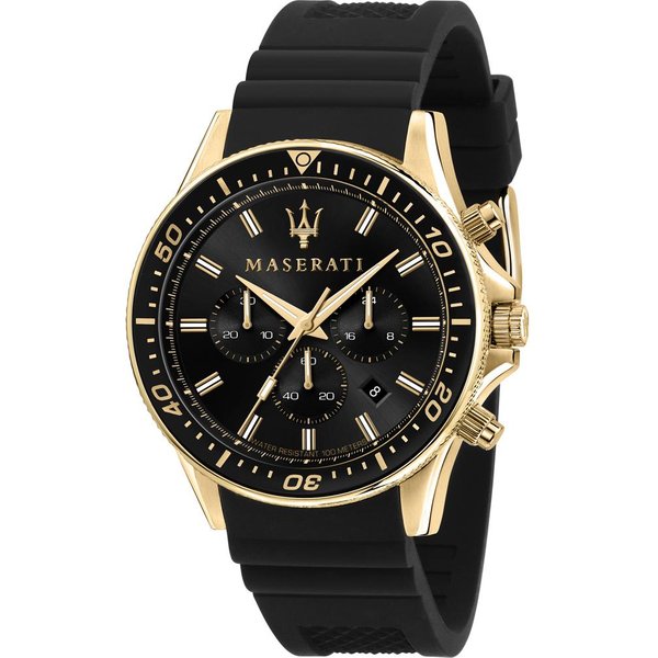 Reloj Maserati Sfida CronóGrafo De Cuarzo Para Hombre Con Correa De Silicona/Caucho Negra R8871640001 Negro-image