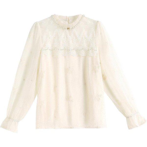 Nowa Wiosenna Koszula Z Szyfonu W Kolorze Morelowym Dla Kobiet, Wysokiej Klasy, Lekki Luksus, WyszczuplająCa, Modna, Francuska, Romantyczna Bluzka 2XL Beige-image
