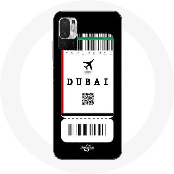 Funda - Maniacase - Xiaomi Redmi Note 10T 5G - Billete De AvióN DubáI - Flexible - Negro-image