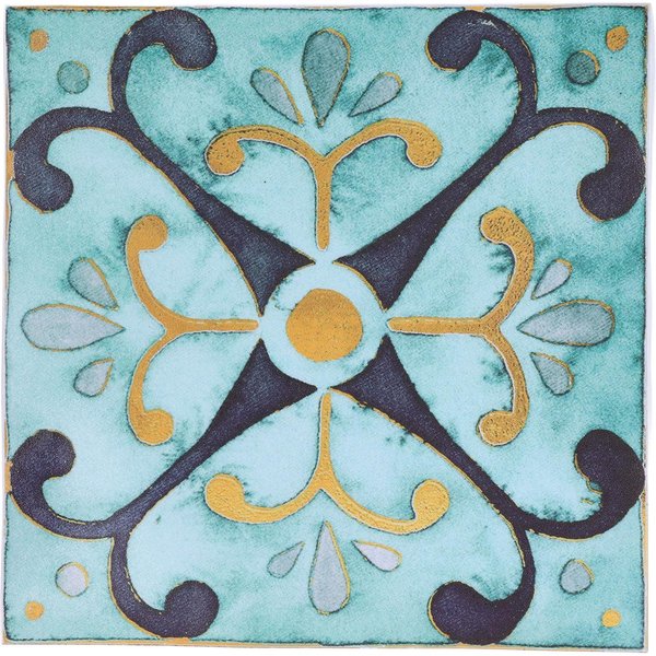 Zestaw 4 Szt. Naklejki Na PłYtki W Stylu Antycznym Styl Retro Wodoodporne Samoprzylepne Naklejki Do Dekoracji Kuchni łAzienki 30X30Cm-image