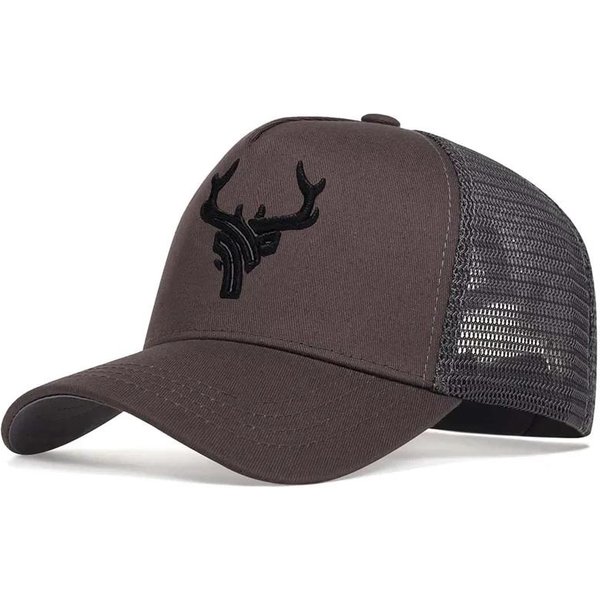 Gorra De BéIsbol Bordada Con Astas Unisex Ajustable Hombres Mujeres Verano Transpirable Malla Gorras Casual Sombrero Protector Solar Gorras De Papá Adjustable Gray-image