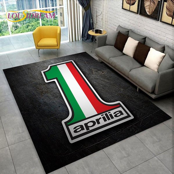 Alfombra De Felpa Con Logo HD Aprilia Racing Para Hogar Sala De Estar Dormitorio Sofá Felpudo DecoracióN, Alfombra Infantil Antideslizante Para Suelo 3D 40X60Cm Gray-image