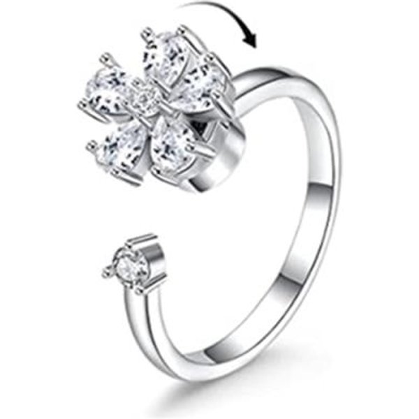 Anillos Giratorios Para Los Dedos, Anillo AntiestréS Para Mujeres, Anillos Giratorios Para Aliviar La Ansiedad Con Forma De Girasol, Juguete AntiestréS Para NiñAs Y Mujeres Resizable-image