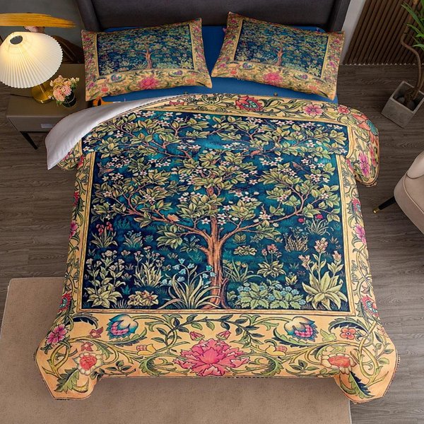 William Morris Nouveau El Set De Funda NóRdica The Strawberry Thieves King Queen Doble Completo Twin Individual TamañO Juego De Ropa De Cama 210X210Cm-image