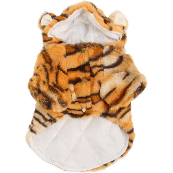 Bluza Z Kapturem Dla Psa Na Halloween Tiger Grain Soft Comfort Poliester Jesień Zima CiepłE Ubranka Dla ZwierząT L(For 6.5-9Kg)-image