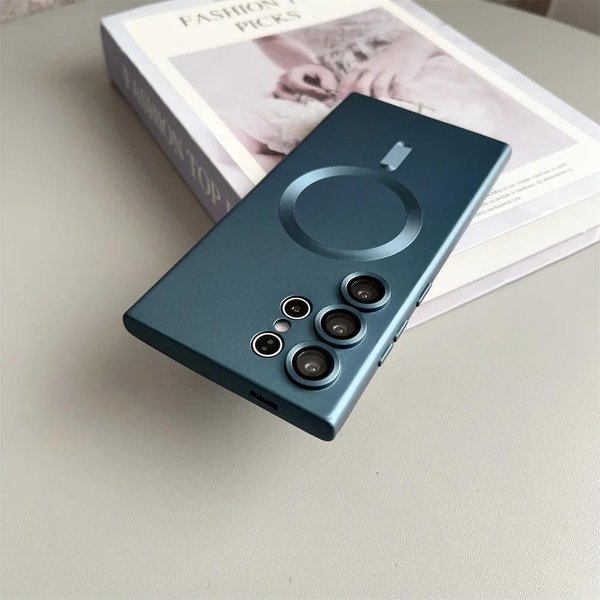 Platerowane Silikonowe Etui Dla Samsung Galaxy S26 S25 Ultra S24 S23 S22 + S21 FE Magnetyczne Bezprzewodowe ŁAdowanie Ochrona Obiektywu Pokrowiec Galaxy S26 Zielony-image
