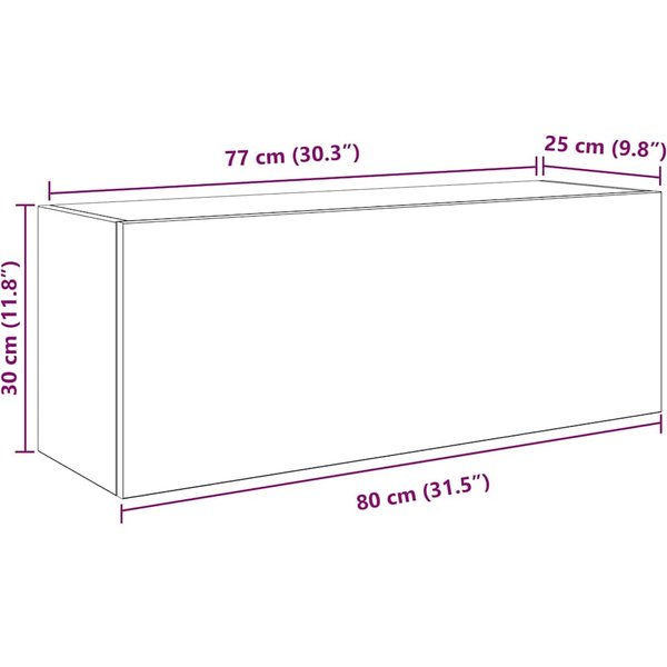 Armario De Pared Para BañO Acabado Roble Sonoma 80 X 25 X 30 Cm Tablero De PartíCulas-image