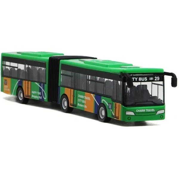 Zabawka Autobus Miejski 1:Pojazdy Die Cast Metal Z NapęDem Pull Back W Skali 1:64 Edukacyjny Prezent Samochodziki Na Tarcie Zabawki Dla Dzieci Zielony-image