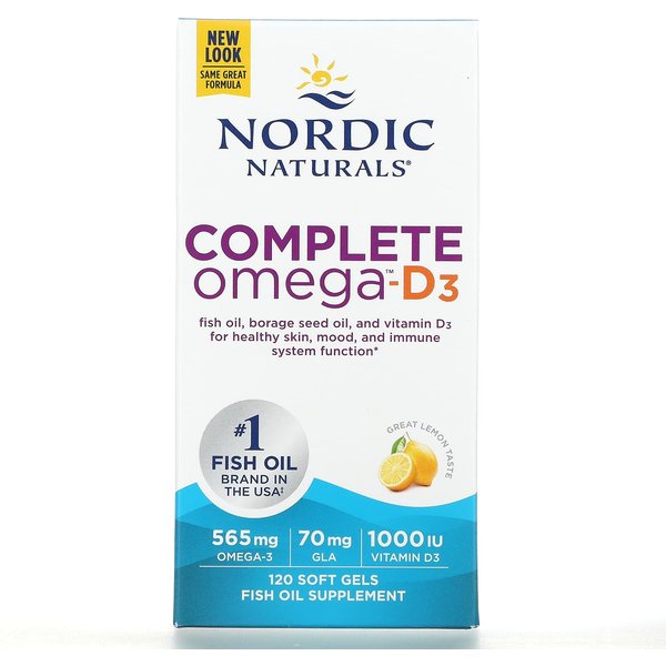 Nordic Naturals, Omega-D3 Completo, Sabor A LimóN, 565 Mg, 120 CáPsulas Blandas-image