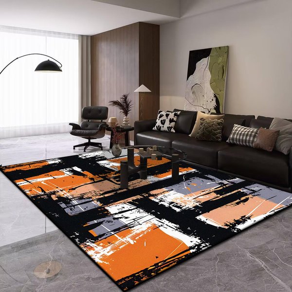 Nowoczesny Dywan Abstrakcyjny DużY Salon Jasny Luksus Sofa Dywan AntypośLizgowy Zmywalny Dywan Dekoracyjny Na Balkon Dywanik Do Pokoju DziecięCego 60*90Cm Gray-image