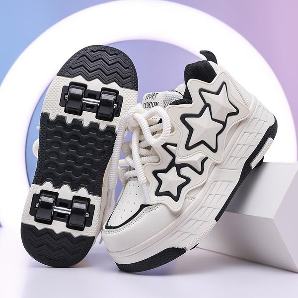 DziecięCe Buty Sportowe Na Czterech KółKach Buty Do Jazdy Na Rolkach Buty Do Chodzenia DziecięCe Buty Sportowe Trampki Do Jazdy Na Rolkach 40 Czarny-image