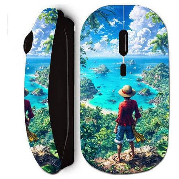 Souris Sans Fil - Maniacase - One Piece Luffy - Noir - Technologie Wifi - Portable-image