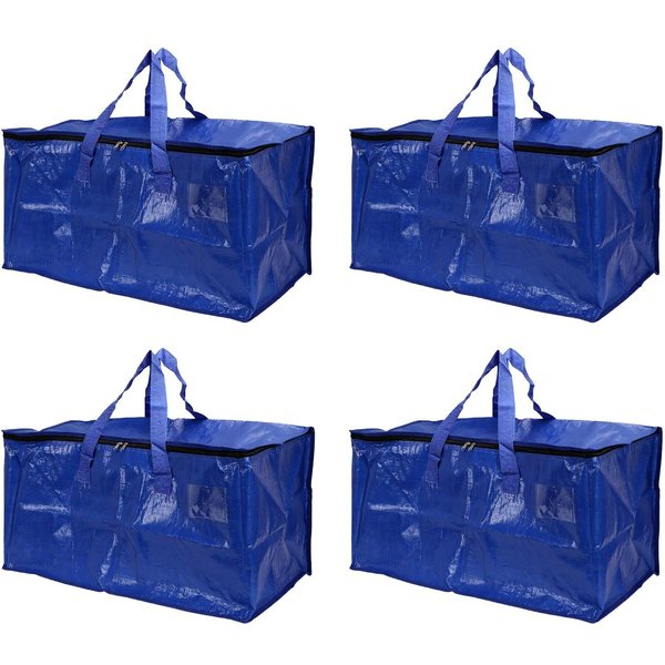 4 Bolsas De Mudanza Gran Capacidad Plegables Bolsas De Almacenamiento Para Ropa Con Asas De Transporte Para Hogar Viaje Empaque Azul Azul-image