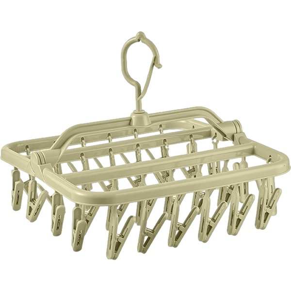 Percha De Secado Plegable Con 32 Pinzas: Rejilla De Secado Colgante De PláStico Para Ropa Interior, Calcetines-image