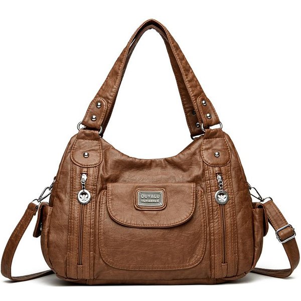 DużA Pojemność, PrzenośNa Torba Na Ramię, MięKka SkóRa, Torba Dla Kobiet W śRednim Wieku, Torba Typu Crossbody BrąZowy-image