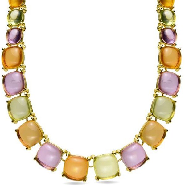 Collar Luxenter De Cristal Multicolor Y Acabado En Oro Amarillo De 18 Quilates - Tosab-image