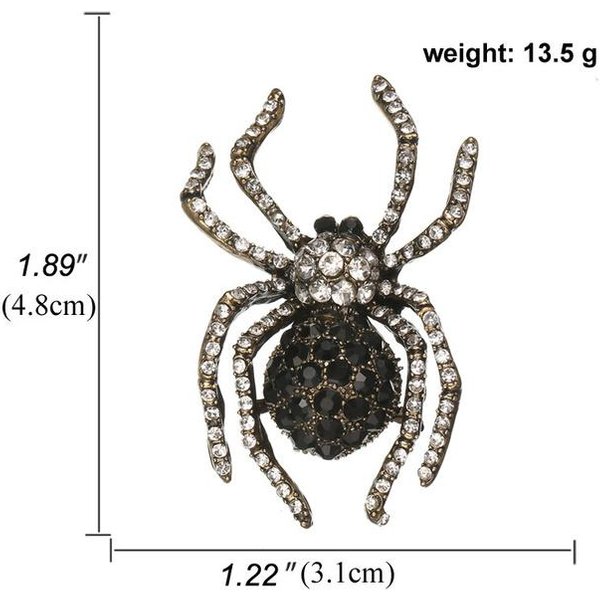 Broche De ArañA De Insecto Con PedreríA De Personalidad Exagerada JoyeríA Pin De AleacióN Para Abrigo Accesorios De Ropa-image