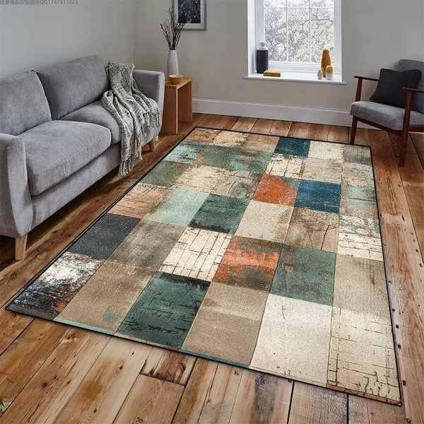 Nowoczesny Abstrakcyjny Patchworkowy DużY Dywan AntypośLizgowy Zmywalny Dywanik PodłOgowy Do Salonu Sypialni WystróJ Domu 80X120Cm 31X47Inch-image