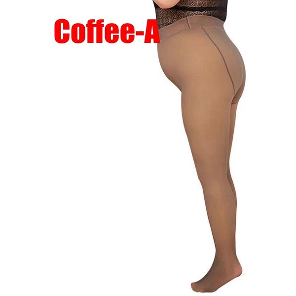 Medias Con Forro Polar Para Mujer, Mallas TéRmicas, Medias TranslúCidas Falsas, Cintura Alta, CáLidas Y Transparentes Para Invierno ( 80 G Sin Forro Polar.) S-90G Brown-image