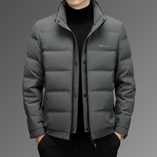 Chaqueta De Plumas Para Hombre Con Cuello Alto Chaqueta De Plumas Casual Simple Chaqueta CáLida 4XL-image