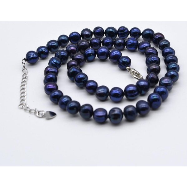 Collar De Perlas Para Mujer, Perlas De Agua Dulce Redondas Negras, JoyeríA CláSica, Regalo Para El DíA De La Madre-image