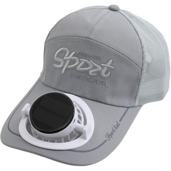 Gorra De BéIsbol PoliéSter Ventilador Con Carga Solar Sombrero ProteccióN Solar Pico De Pato Sombrero Con Ventilador De Carga Usb Sombrero De ProteccióN Solar Para Adultos-image