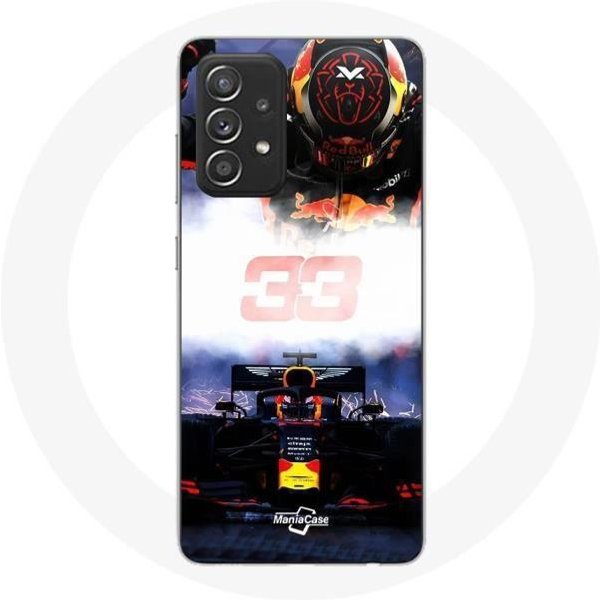 Coque Pour Samsung Galaxy A52 Formule 1 Max Verstappen Pilote De F1 Noir Rouge Et Jaune-image