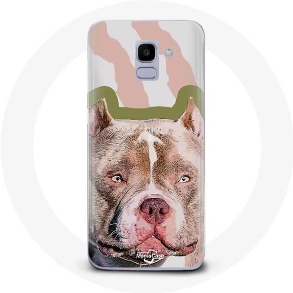 Funda - Samsung - Galaxy J6 2018 - Perro Pitbull - MarróN - Flexible MarróN-image