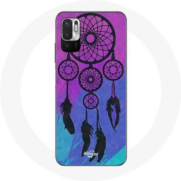Coque Pour Xiaomi Redmi Note 10T 5G Attrape RêVe Noir Fond Bleu Et Violet-image