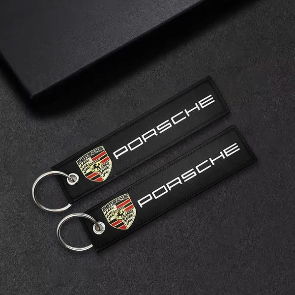 Llavero Bordado Para Motocicleta Porsche Boxster Cayman Cayenne 911 Macan Panamera Taycan 718 Accesorios Para Llavero-image