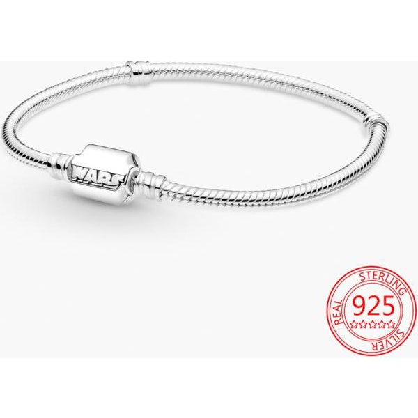Plata De Ley 925 Cadena BáSica Pulsera Moments De Plata, Pulsera Con Cierre De Cadena Hojas CaíDas Cuerda Charms Aptos Para JoyeríA Original Pan 16Cm-image