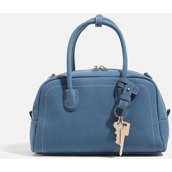 Bolso De Primavera Y Verano, Bolso Cuadrado PequeñO Retro Para Mujer, Bolso Bandolera Cruzado De Hombro ÚNico Tipo Bowling Azul-image