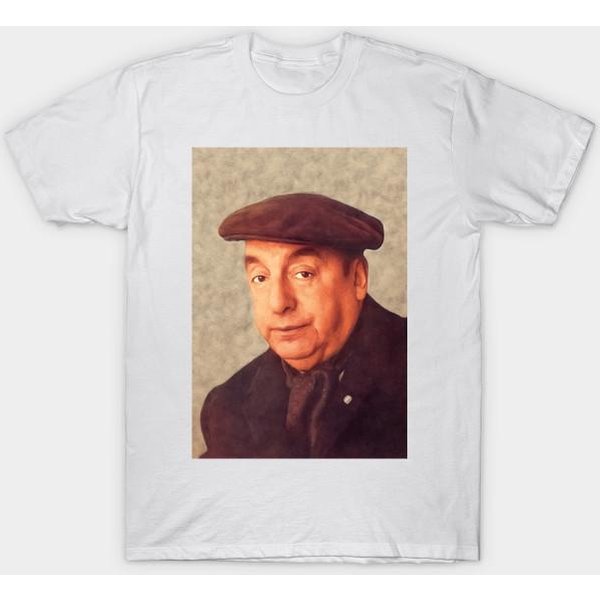 T Shirt Damski Pablo Neruda Legenda Literacka Harajuku Drukuj Kawaii Tshirt Letnia Koszulka Damska Z KróTkim RęKawem Top Tee 4XL BiałY-image