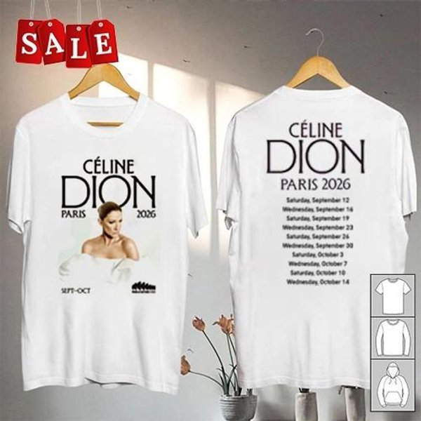 Nowa Koszulka Celine Dion 2026 Paryż Prezent Dla FanóW Unisex S-5XL CA789 L Gray-image