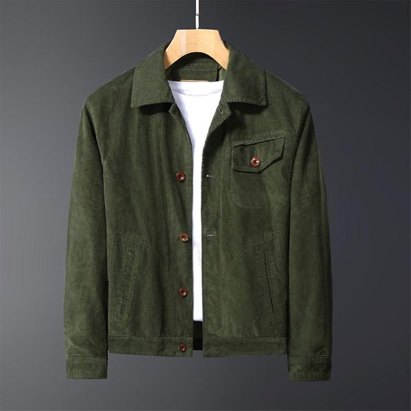 Nueva Chaqueta De Pana Para Hombre Primavera Y OtoñO AlgodóN Casual Retro Tendencia VersáTil Solapa Chaqueta De OtoñO Para Hombre XL Gray-image