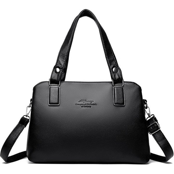 Bolso De Madre De Mediana Edad Bolso VersáTil Simple Casual Gran Capacidad Bolso De Hombro Textura De Alta Calidad-image
